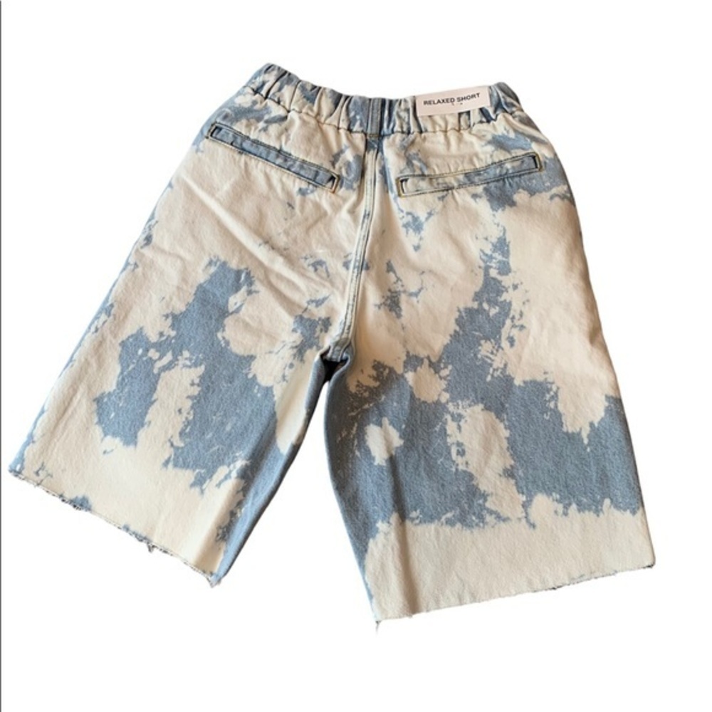 Zara Bleached Blue and Cream Jean Shorts - Picture 2 of 16